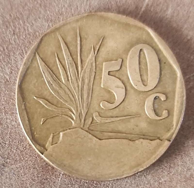 Error 50c minted between 1990 & 1995 with double reverse die breaks ~ Discounted!!