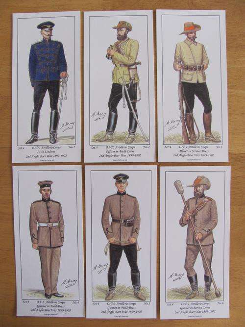 Military Uniform Cards of the 2nd Anglo Boer War by Andy May- Set 4 OVS Artillerie Corps