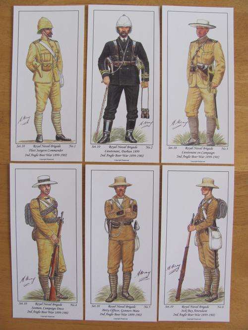 2nd Anglo Boer War Uniform Cards by Andy May - Set 10 Royal Naval Brigade (6 cards in the set)
