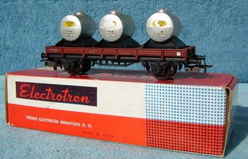 Electrotren HO Gauge Rare Vintage Flat Wagon with Load No. 1004