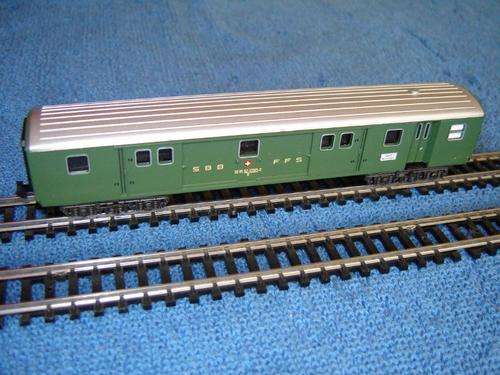 Minitrix N gauge SBB Swiss baggage van No. 13027