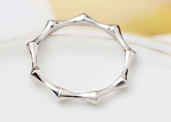 925 Sterling Silver Geometric Infinity Bamboo Ring