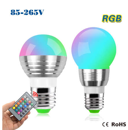 E27 RGB LED Stage Bulb +IR Remote Controller For Disco
