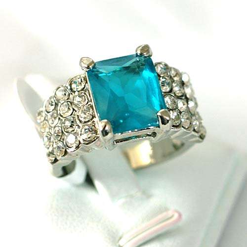 CHIC BLUE GEMSTONE FASHION RING