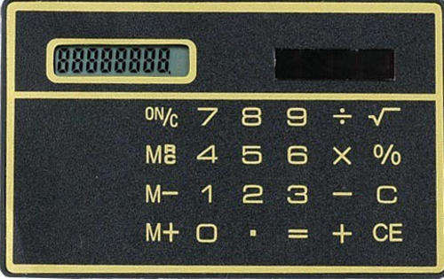 Mini Slim Credit Card Solar Power Pocket Calculator