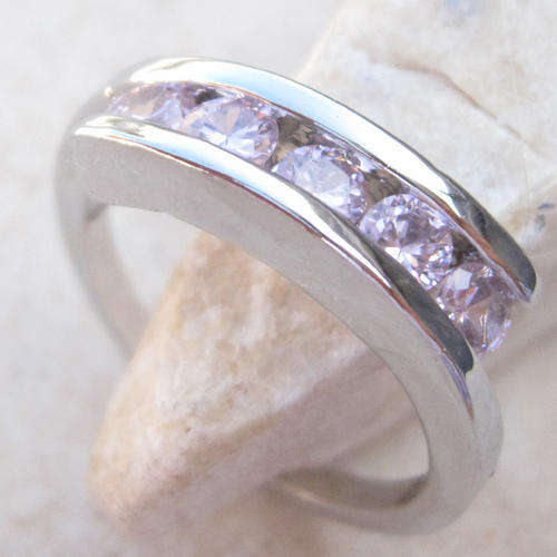 PINK TOPAZ SILVER GEMSTONE JEWELRY RING