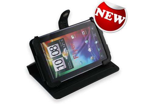 Leather Case Stand Cover PU for HTC Flyer P510e Black