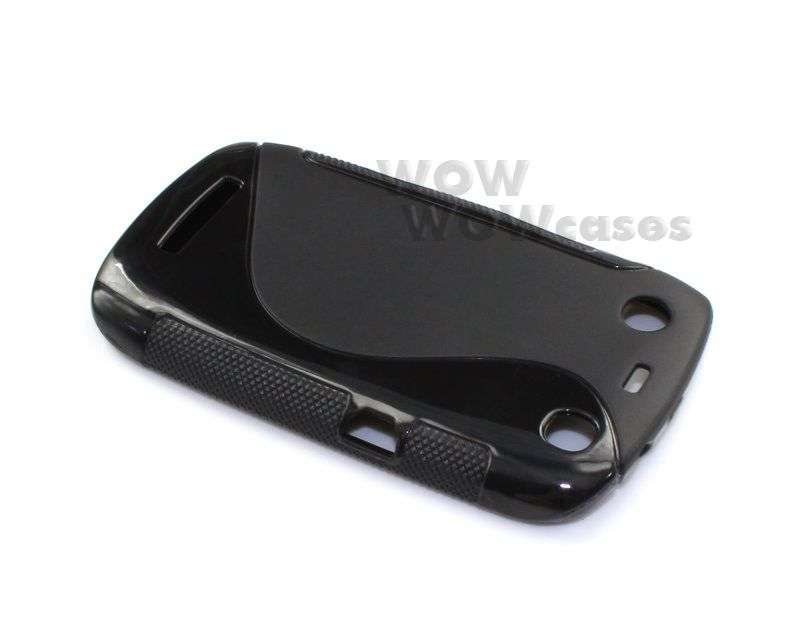 Black TPU Gel Soft Case Cover Blackberry Curve 9350 9360 9370
