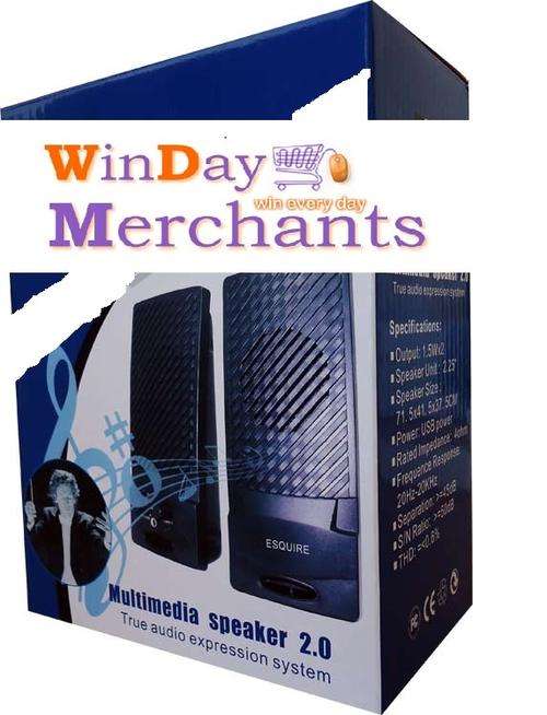 ESQUIRE 2.0 MULTIMEDIA USB POWERED SPEAKERS (BRAND NEW)