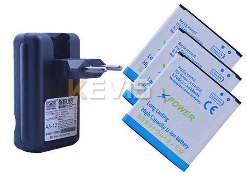 3 x 3000mAh battery + EU Wall USB Charger For Samsung Galaxy S4 4 IV I9500