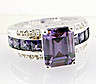 Victoria Wieck Amethyst & White topaz Gemstones Silver Ring