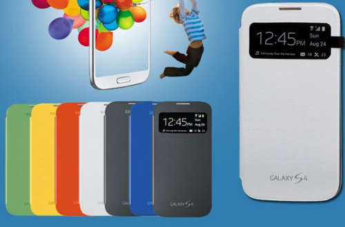 Samsung Galaxy S4 I9500 S View Window Flip Leather Cover Auto Sleep