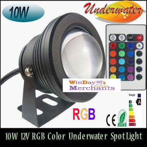 10W Underwater RGB LED light + IR Remote