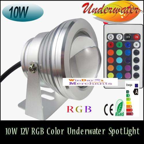 10W Underwater RGB LED light + IR Remote