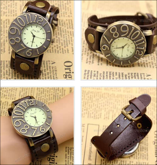 Retro Genuine Leather Band Watch