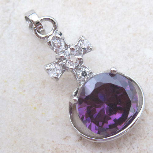 925 STERLING SILVER CHAIN PLUS AMETHYST PENDANT