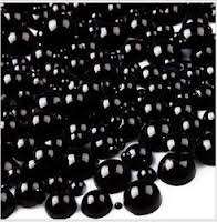 Half Pearls - Black - 4mm