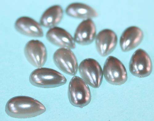 Half Pearls - Tear Drop - Silver - 6mm x 10mm
