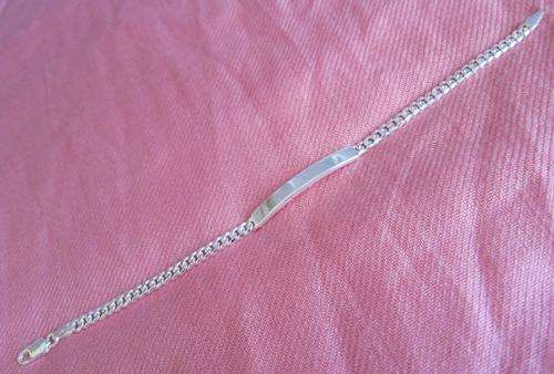 Sterling Silver ID Bracelet (MADE IN ITALY) **FREE NAME ENGRAVING** (120 gauge)