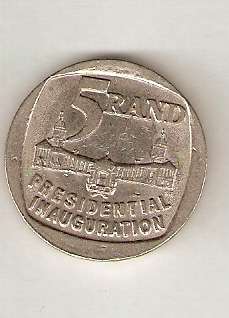 Presidential Inauguration 1994 5 Rand Coin!!!!! Very rare with door closed
