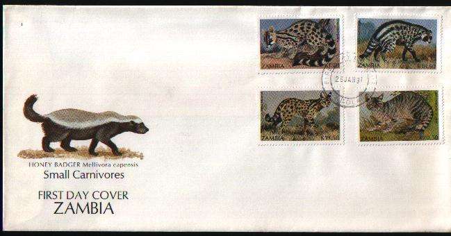ZAMBIA 1991 SMALL CARNIVORES S.G 643-646