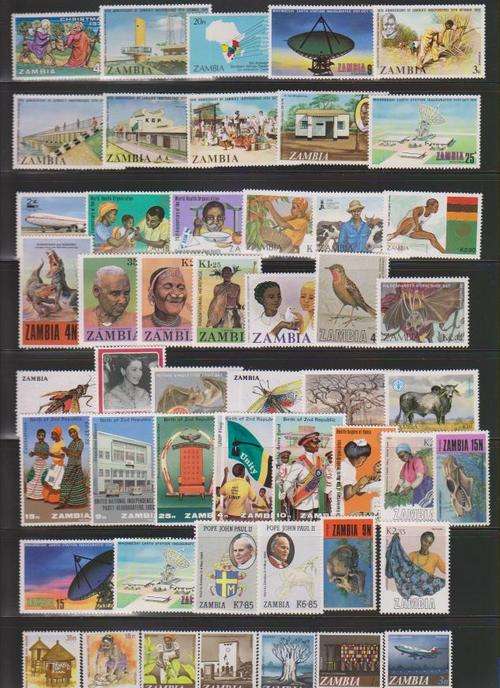4 ZAMBIA MIX LOT OF 50 U/MINT STAMPS