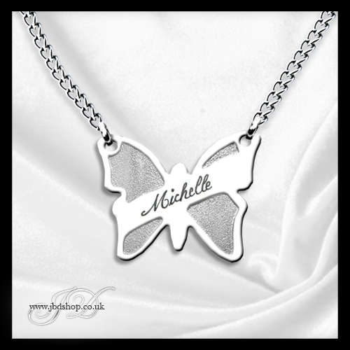 Stainless Steel Butterfly Pendant with Free Engraving