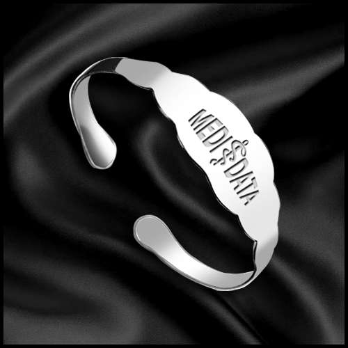 Stainless Steel Medical Data Bracelet with Free Engraving