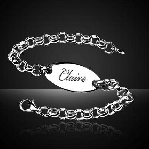 Stainless Steel Chain Bracelet with Engraving