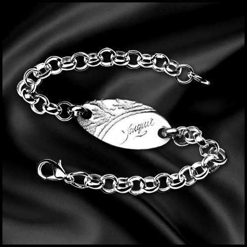 Stainless Steel Patterned Chain Bracelet with Free Engraving