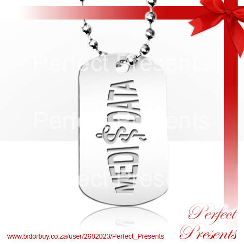 Stainless Steel Medical Data Dog Tag with Free Engraving