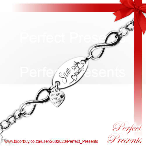 Stainless Steel Infinity Bracelet with Free Engraving