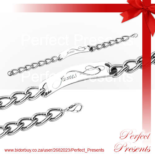 Stainless Steel Infinity Chain Bracelet with Free Engraving