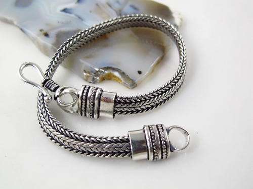 ABSOLUTELY FANTASTIC BALI SILVER BRACELET 9.25"