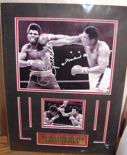MUHAMMAD ALI & LEON SPINKS DUAL AUTOGRAPHED SIGNED 12x16 PHOTO w/ COA
