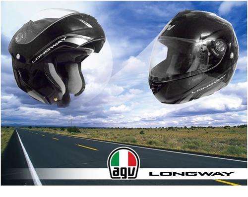 Gloss Black AGV Longway Flip Front Full Face Helmet