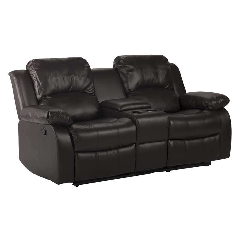 MANO LEATHER 2 SEATER RECLINER WITH CONSOLE