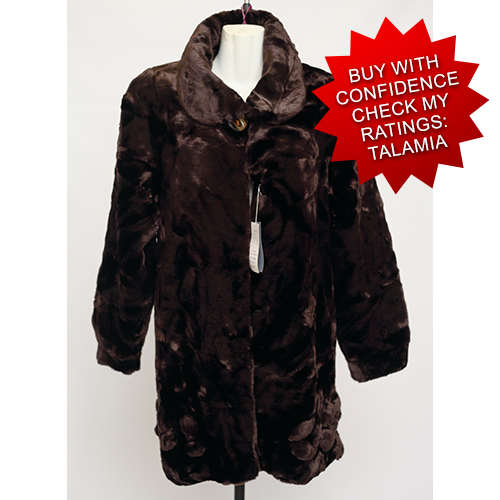 Ladies LUXURIOUS and soft dark brown faux fur coat