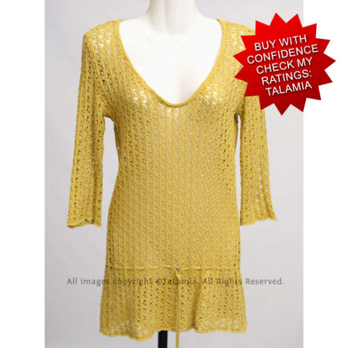 Yellow long length knitwear sweater top