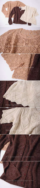 Ladies autumn jerseys - Crochet Knit and Wool (3 pieces)