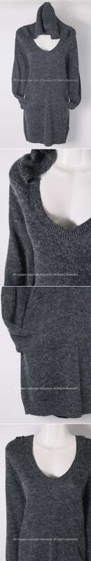 Womens grey long length hooded sweater dress by Jacqueline de Yong