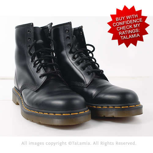 Authentic Doc Martens 1460 Smooth Black 8 hole boots GENUINE LEATHER (size 8)