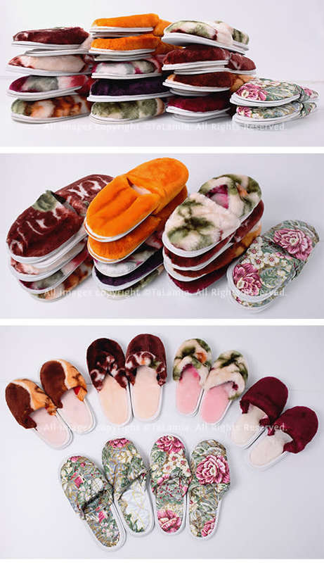 Large Batch bundle set of 15 faux fur and satin home slippers