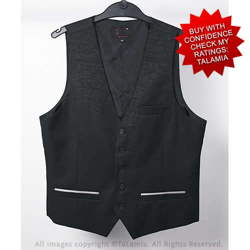 Mens black formal suit vest (42)