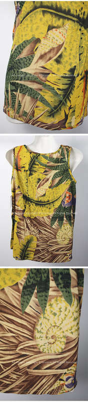 Womens quality heavy chiffon blouse with succulents and flora botanical design