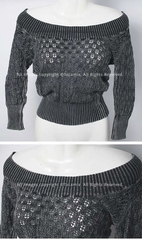 Ladies black grey wide neck or off shoulder jersey top