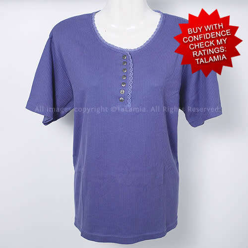 Ladies Violet cotton blend comfort top (L)