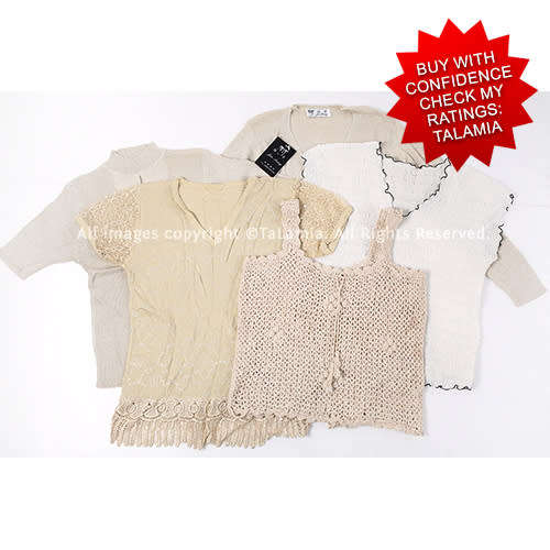 Womens Natural Shades mixed knitwear lot - Beige Creams White (5 items)