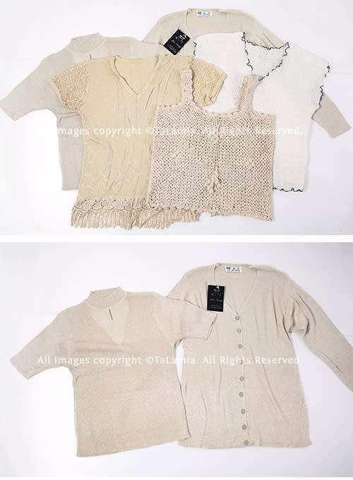Womens Natural Shades mixed knitwear lot - Beige Creams White (5 items)
