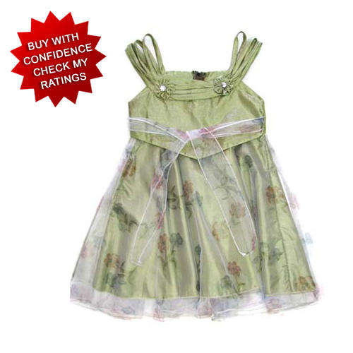 *SALE* Gorgeous GREEN little girls dress ELEGANT and STYLISH casual or formal dress (age 7/8)